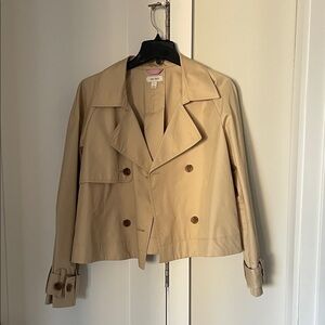 ON 34th Beige Double-Breasted Trench Coat